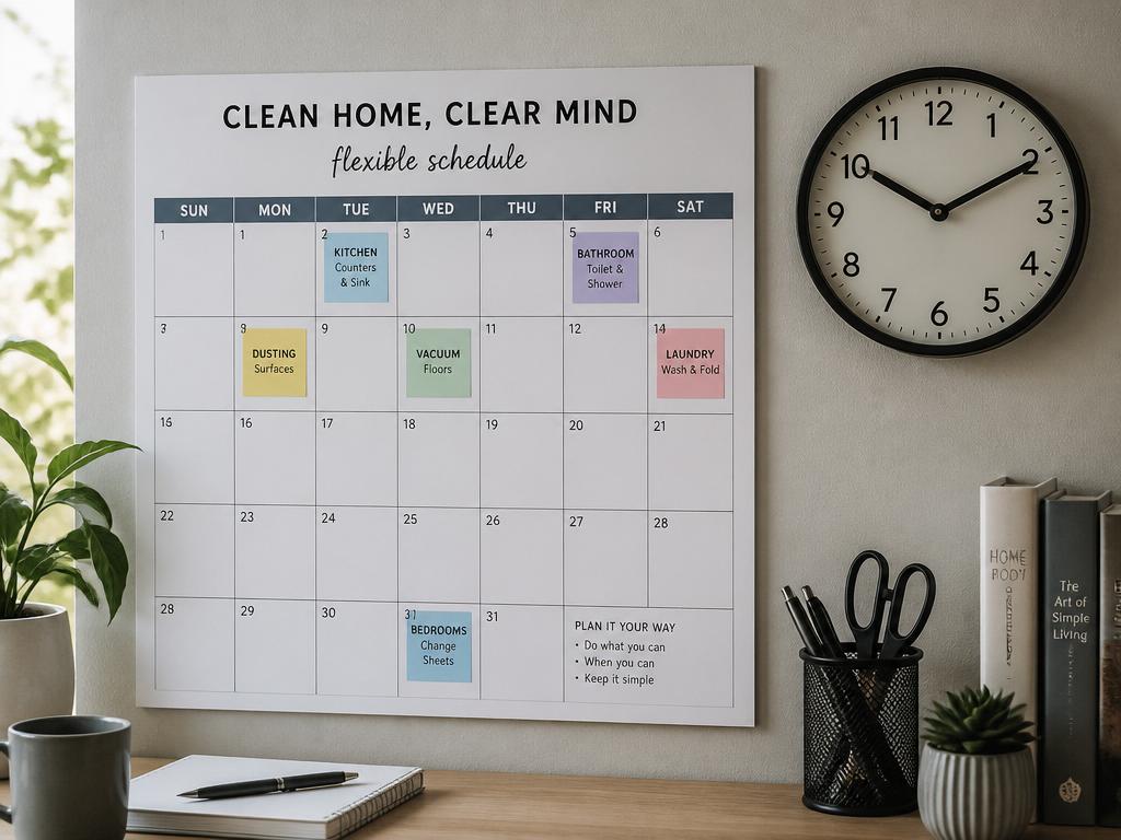 Flexible cleaning schedule calendar