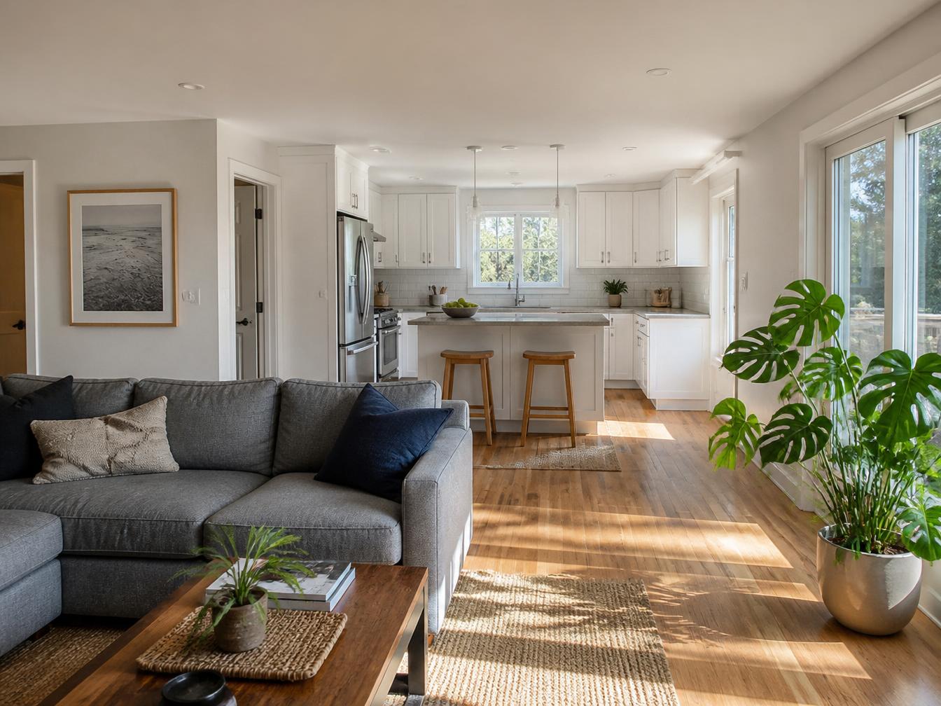 Bright, freshly cleaned home interior in Bellport, Long Island